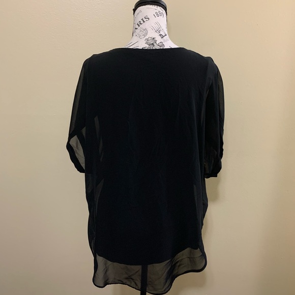 Joseph A. Black Sheer Short Sleeve Medium Top - Picture 6 of 10
